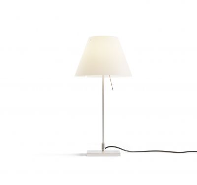 D13 Costanzina LED table lamp complete version aluminium boy and white lampshade Luceplan